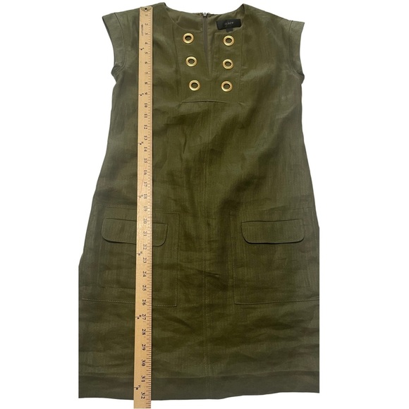 J. Crew Green Sheath Mini Dress V-neck Cap Sleeve - Picture 8 of 12